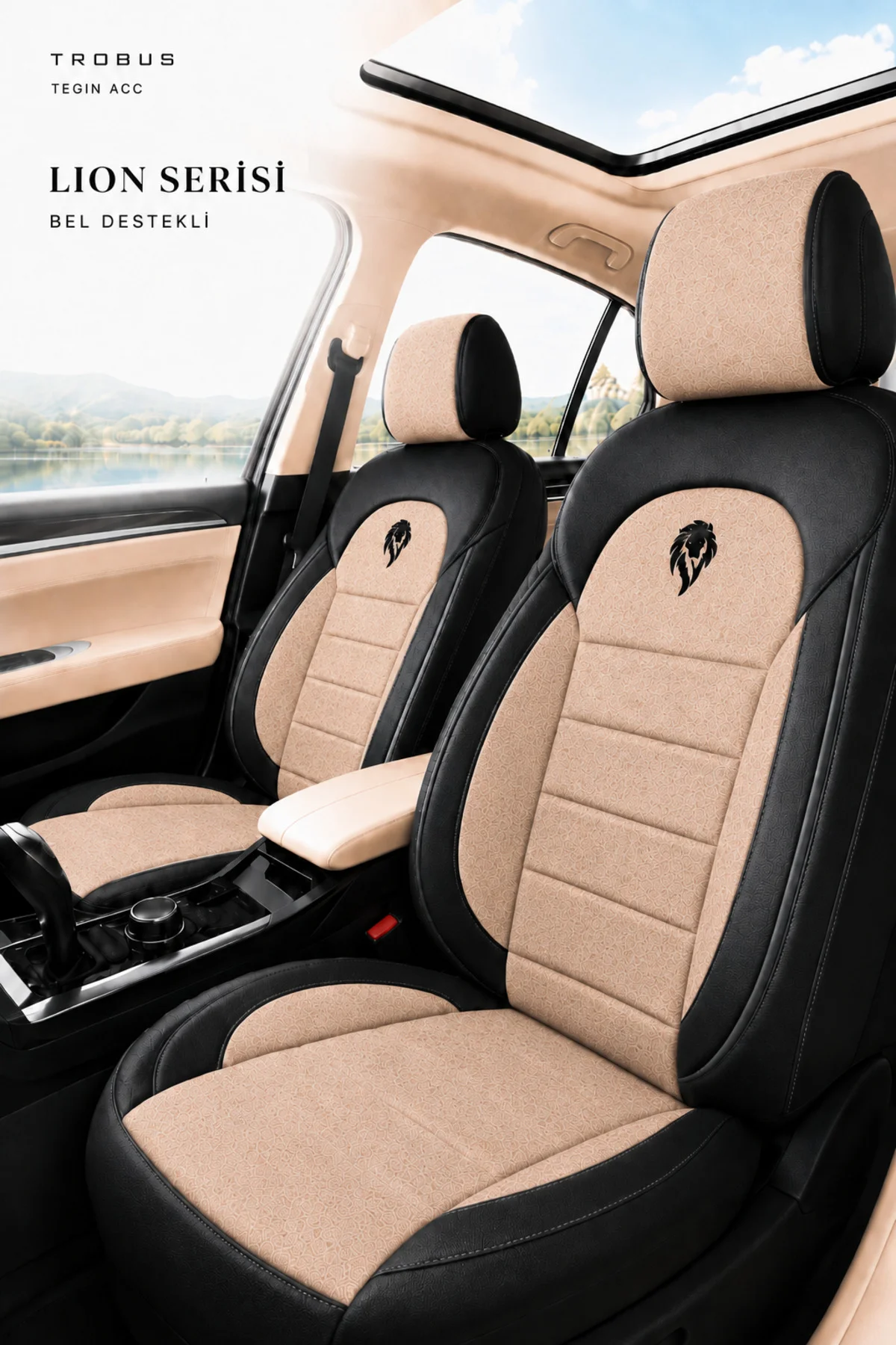 Nissan Note 2006-2012 Uyumlu Lion Serisi Tay Tüyü Bej Siyah Premium Koltuk Kılıfı Fiyatı, Yorumları ve Özellikleri