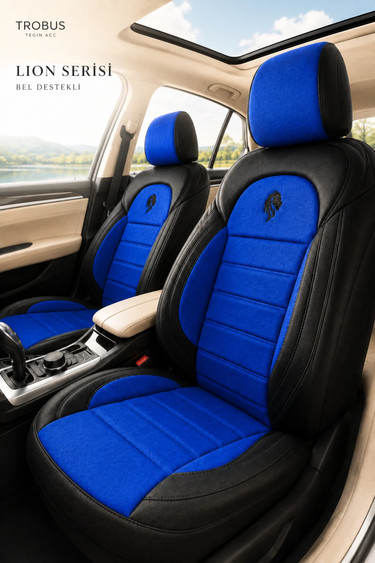 Nissan Primera 2002-2008 Uyumlu Lion Serisi Tay Tüyü Mavi Siyah Premium Koltuk Kılıfı Fiyatı, Yorumları ve Özellikleri