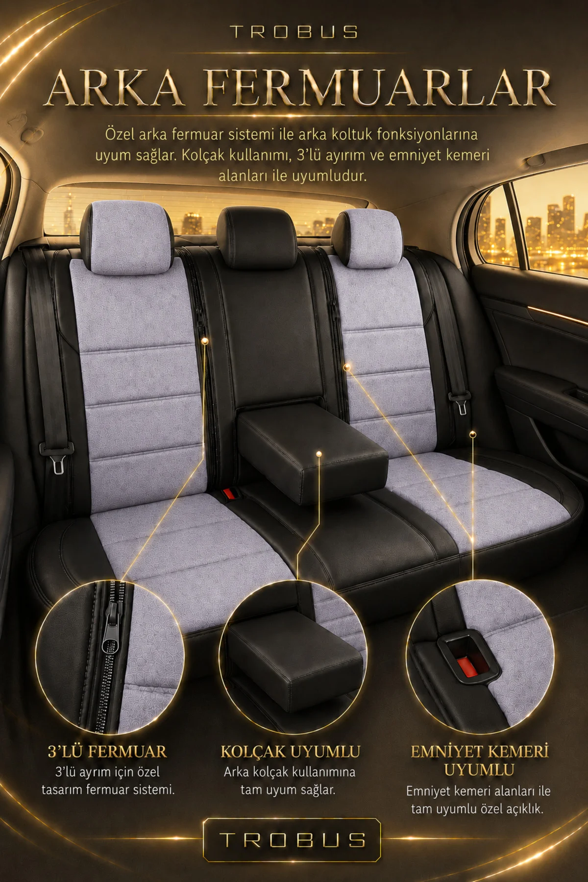 Nissan Primera 2002-2008 Uyumlu Lion Serisi Tay Tüyü Gri Siyah Premium Koltuk Kılıfı Fiyatı, Yorumları ve Özellikleri
