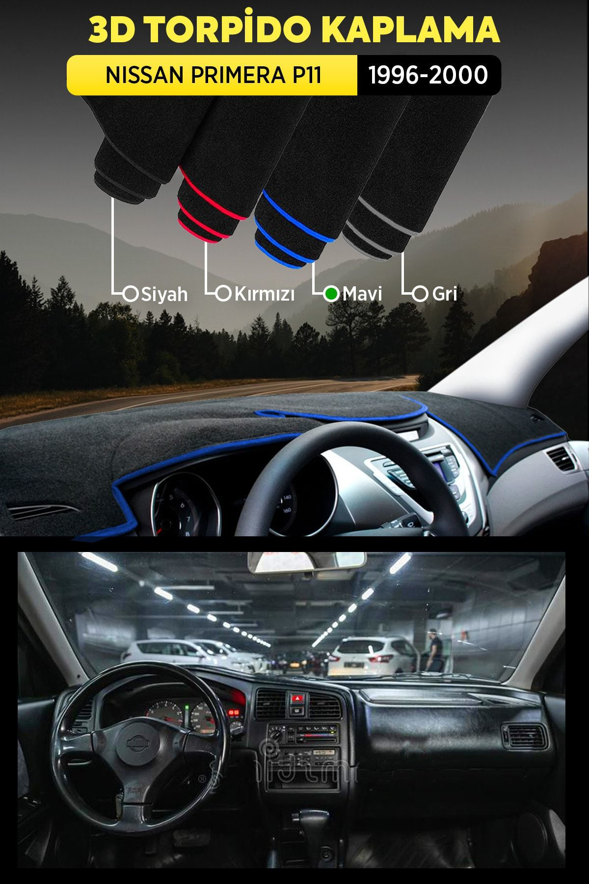 Nıssan Prımera P11 (1996-2000) 3d Torpido Koruma Kılıfı - Ön Göğü