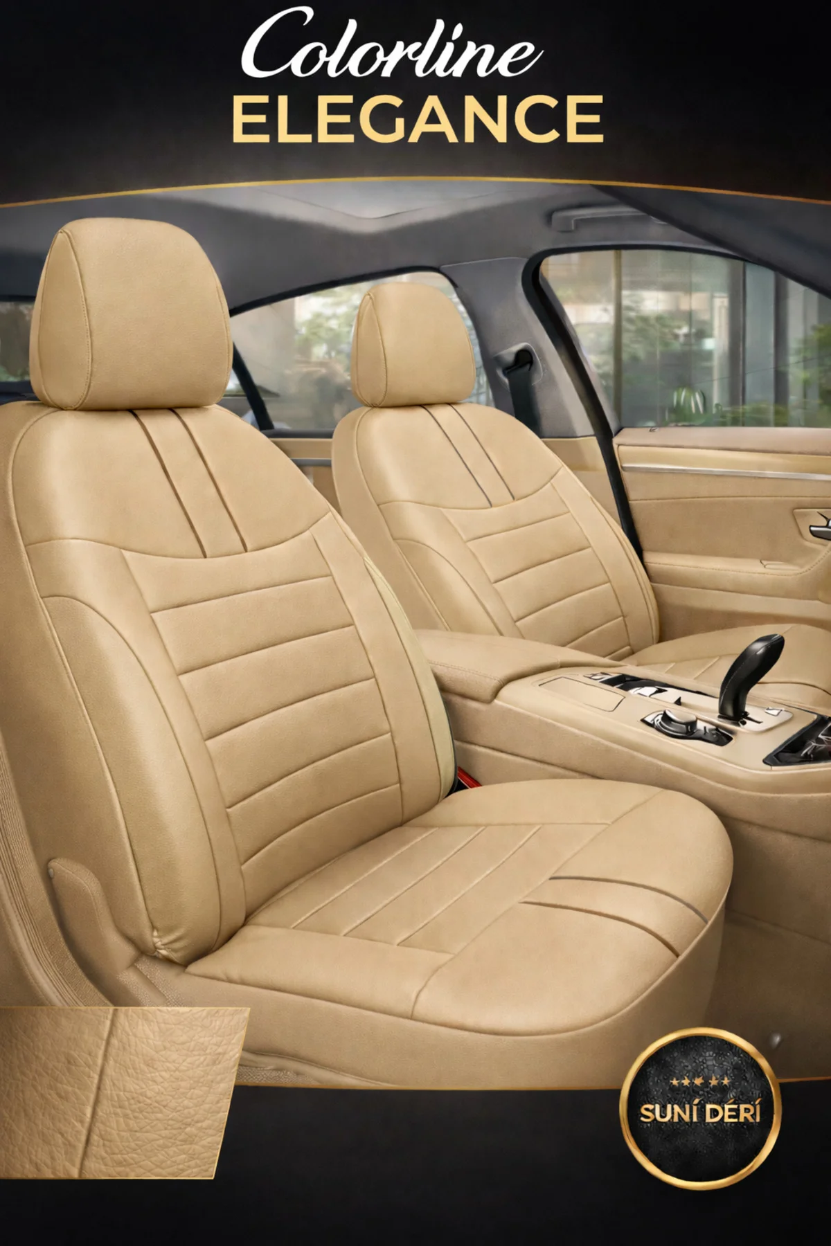 Nissan Qashqai 2007 ve Sonrası Uyumlu Colorline Elegance Deri Bej Koltuk Kılıfı