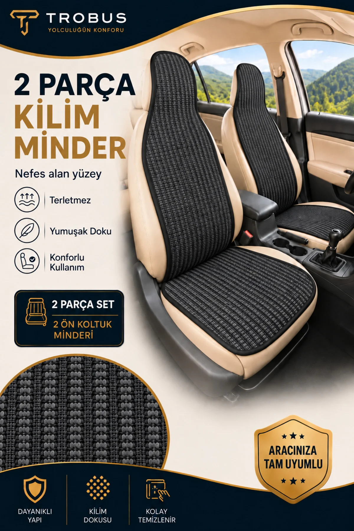Nissan Qashqai 2014-2020 Üniversal Örme Ön 2 Parça Minder Terletmez Kaymaz Taban Füme Nissan Qashqai 2014-2020 Üniversal Örme Ön 2 Parça Minder Terletmez Kaymaz Taban Füme