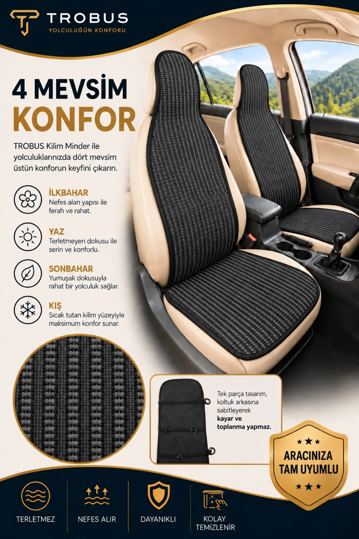 Nissan Qashqai 2014-2020 Üniversal Örme Ön 2 Parça Minder Terletmez Kaymaz Taban Füme Nissan Qashqai 2014-2020 Üniversal Örme Ön 2 Parça Minder Terletmez Kaymaz Taban Füme
