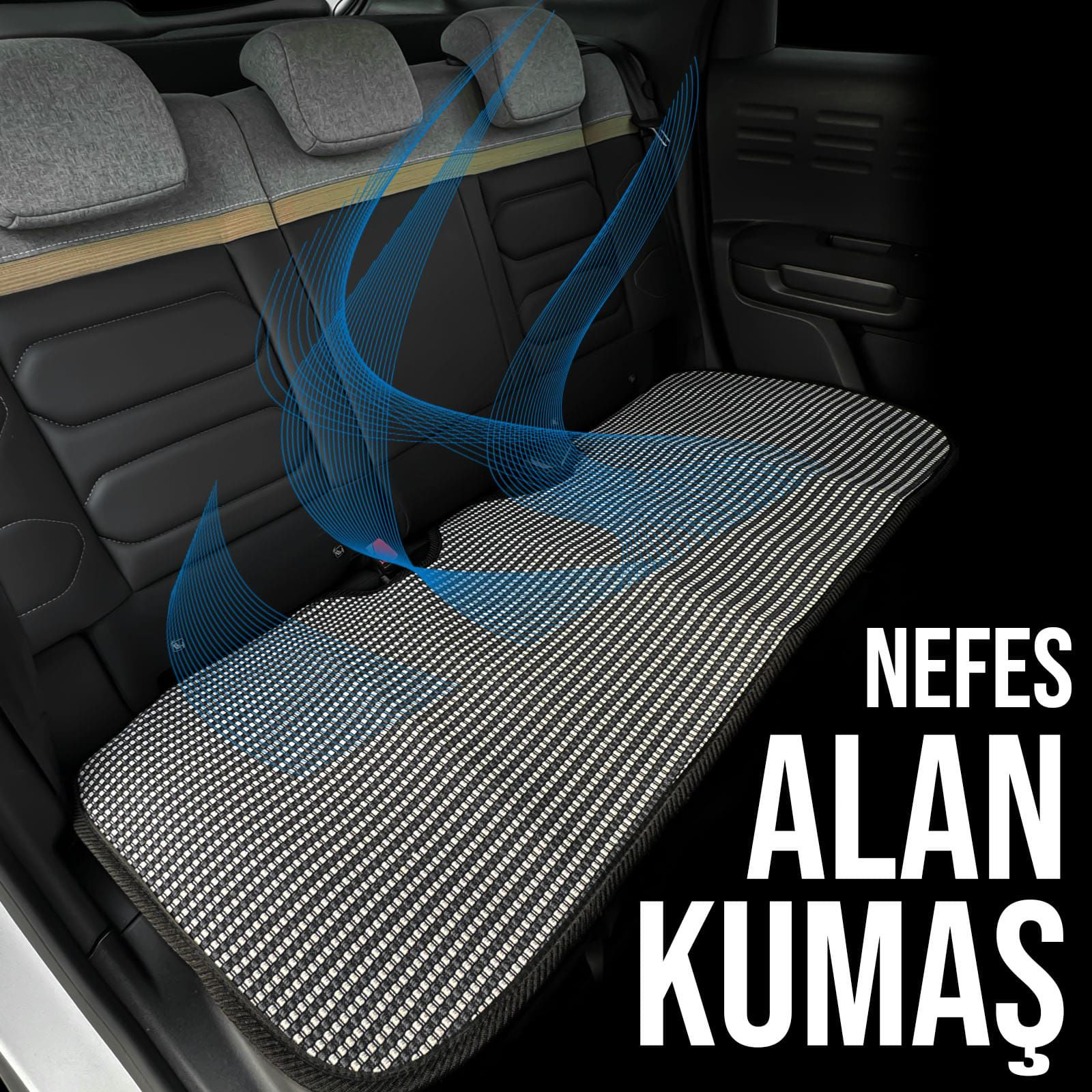 Nissan Qashqai Uyumlu Koltuk Kılıfı Minder Çizgili Füme Beyaz 2+1