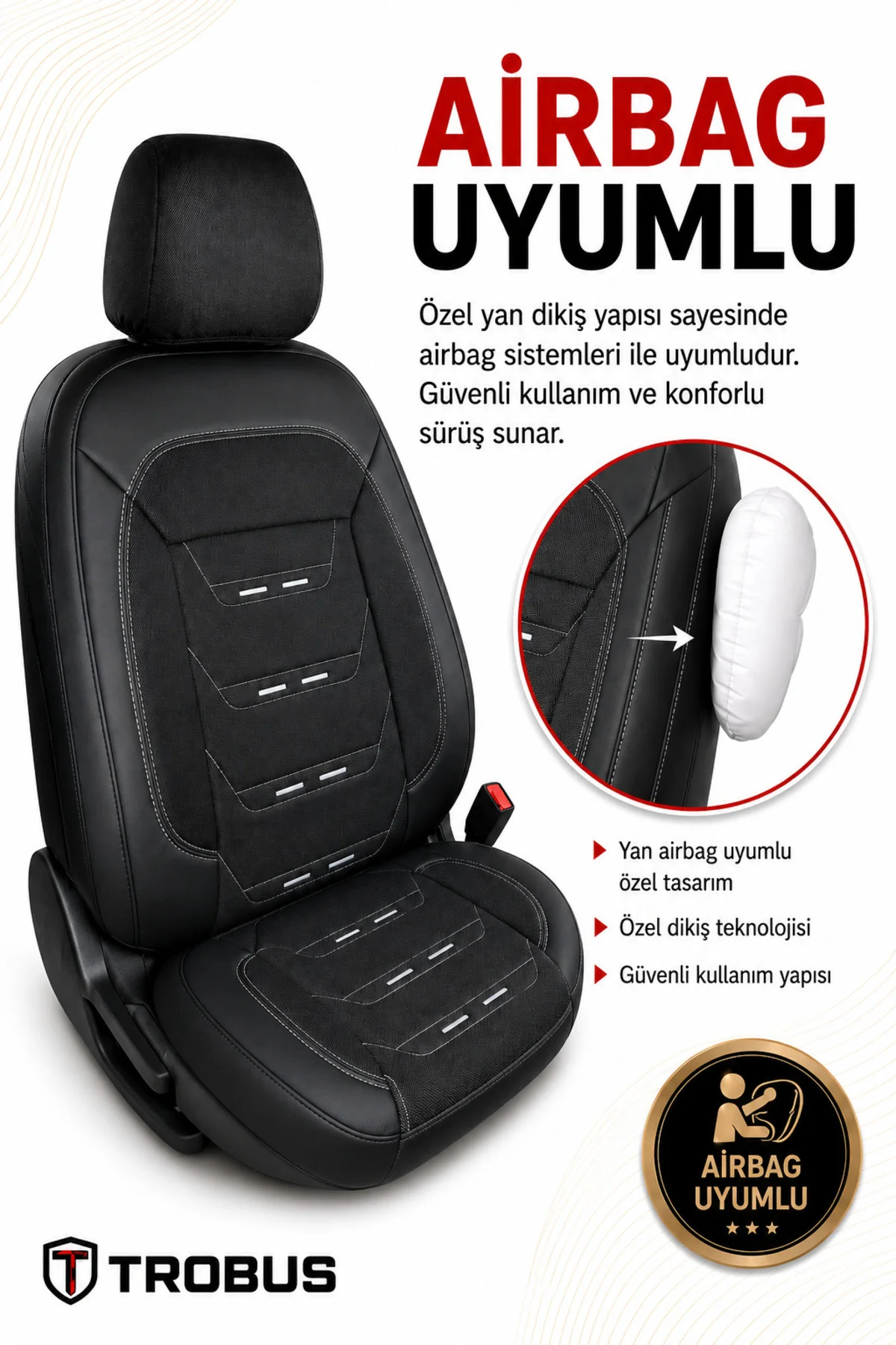 Nissan Quasqai 2007-2013 Uyumlu Prestige Line Keten Serisi Oto Koltuk Kılıfı Siyah Beyaz