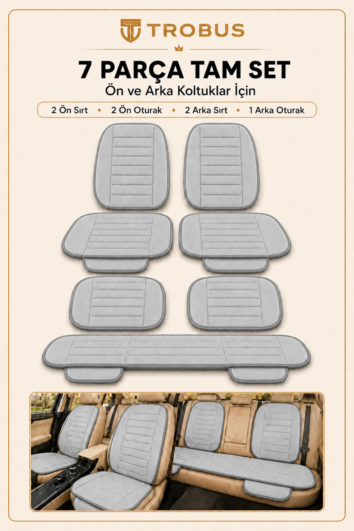 Nissan Quasqai 2007-2013 Baby Face Soft Alcantara Çizgili 7'li Oto Koltuk Minderi Gri Fiyatı, Yorumları ve Özellikleri