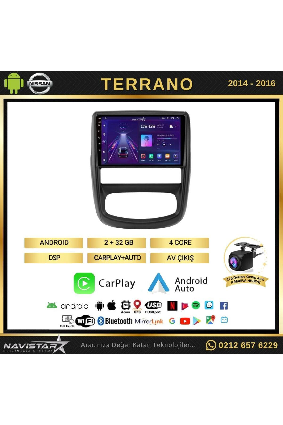 Nissan Terrano 2014-2016 Model 2gb 64gb Android 13 Kablosuz Carpl Nissan Terrano 2014-2016 Model 2gb 64gb Android 13 Kablosuz Carpl