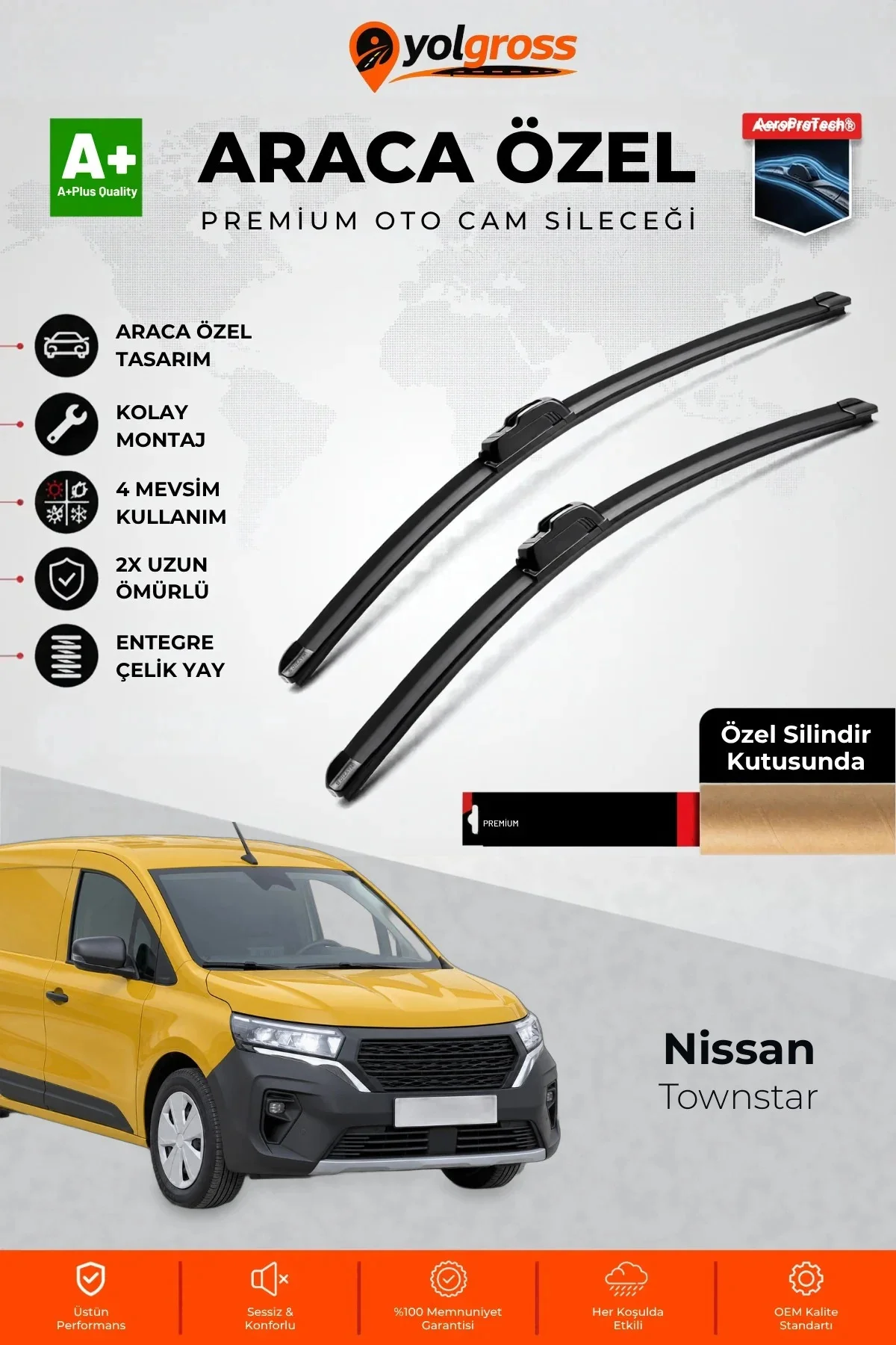 Nissan Townstar Ön Cam Silecek Seti 2021 Üzeri Premium Araca Özel 65-45 Cm A+ Kalite