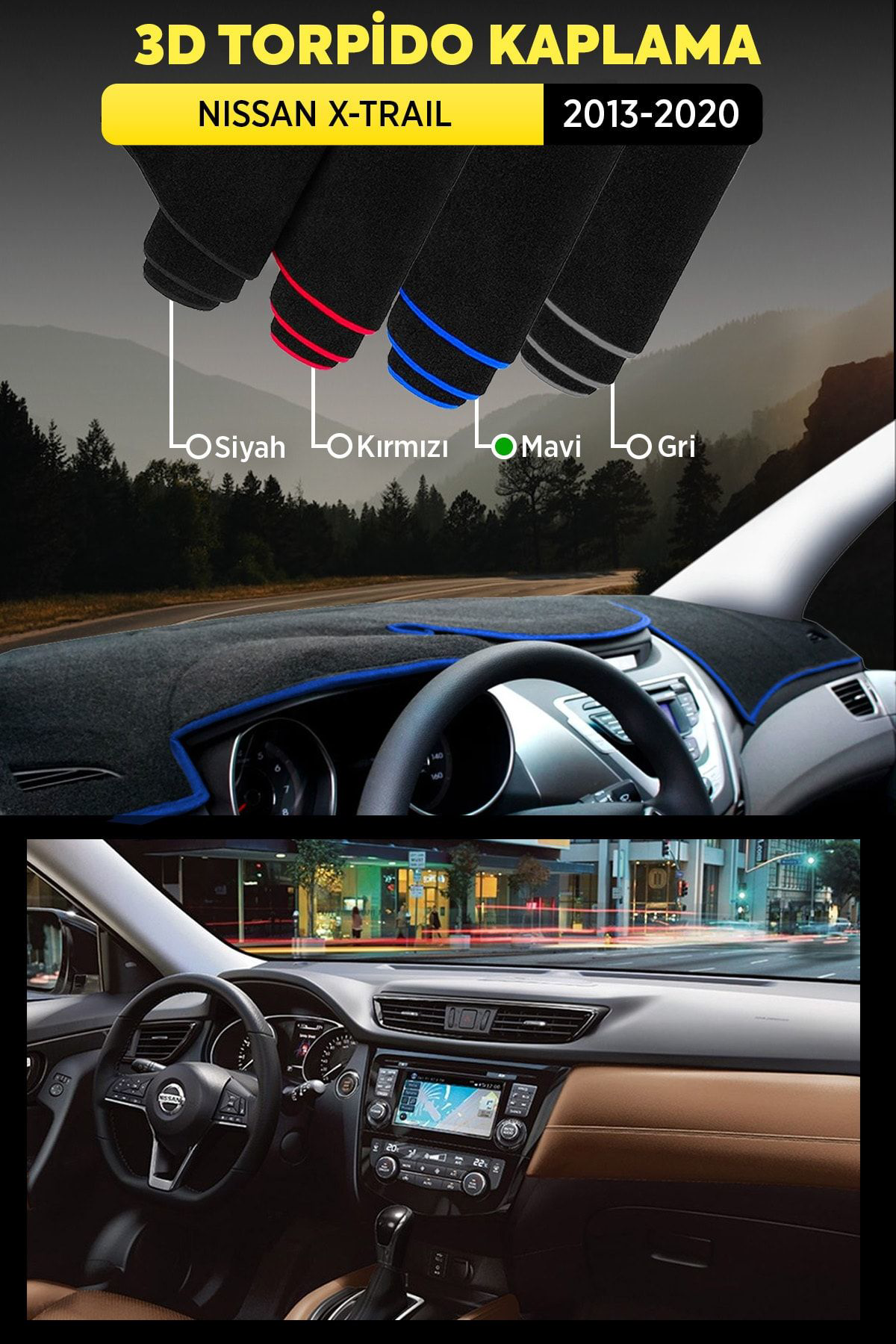 Nıssan X-traıl (2013-2020) 3d Torpido Koruma Kılıfı - Ön Göğüs Ka