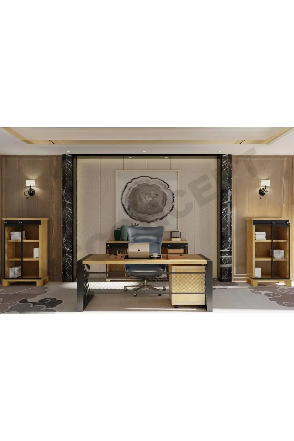 Nita Doğal Ahşap Ofis ve Çalışma Odası Takımı-140'lık Takım