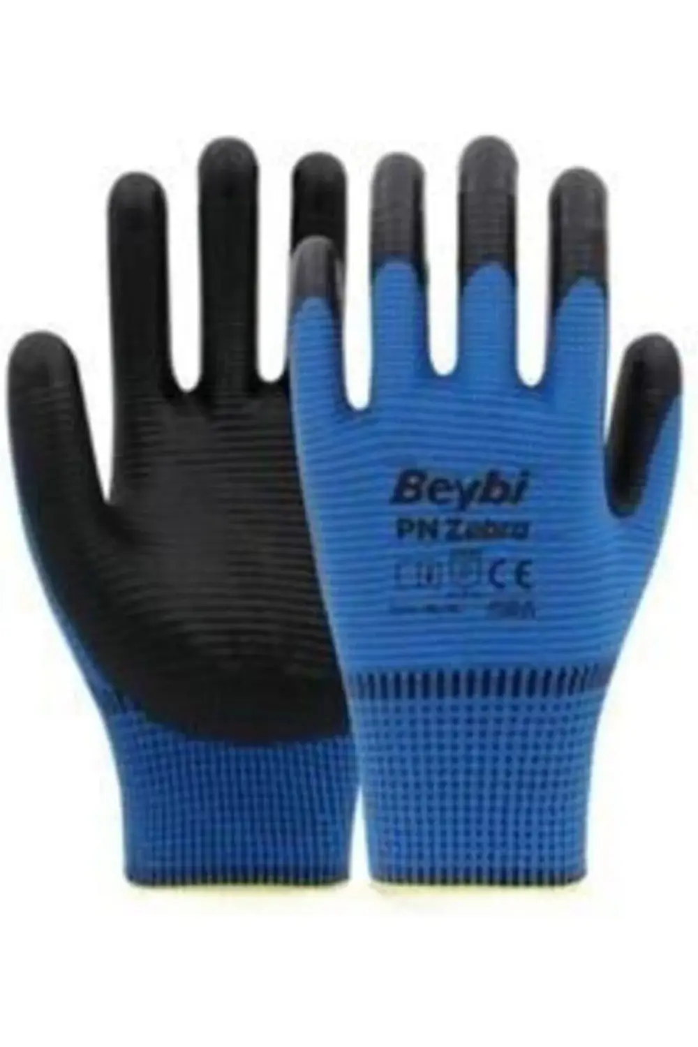 Nitril Mavi-Siyah Zebra Işçi Eldiveni 12 Çift 1185222