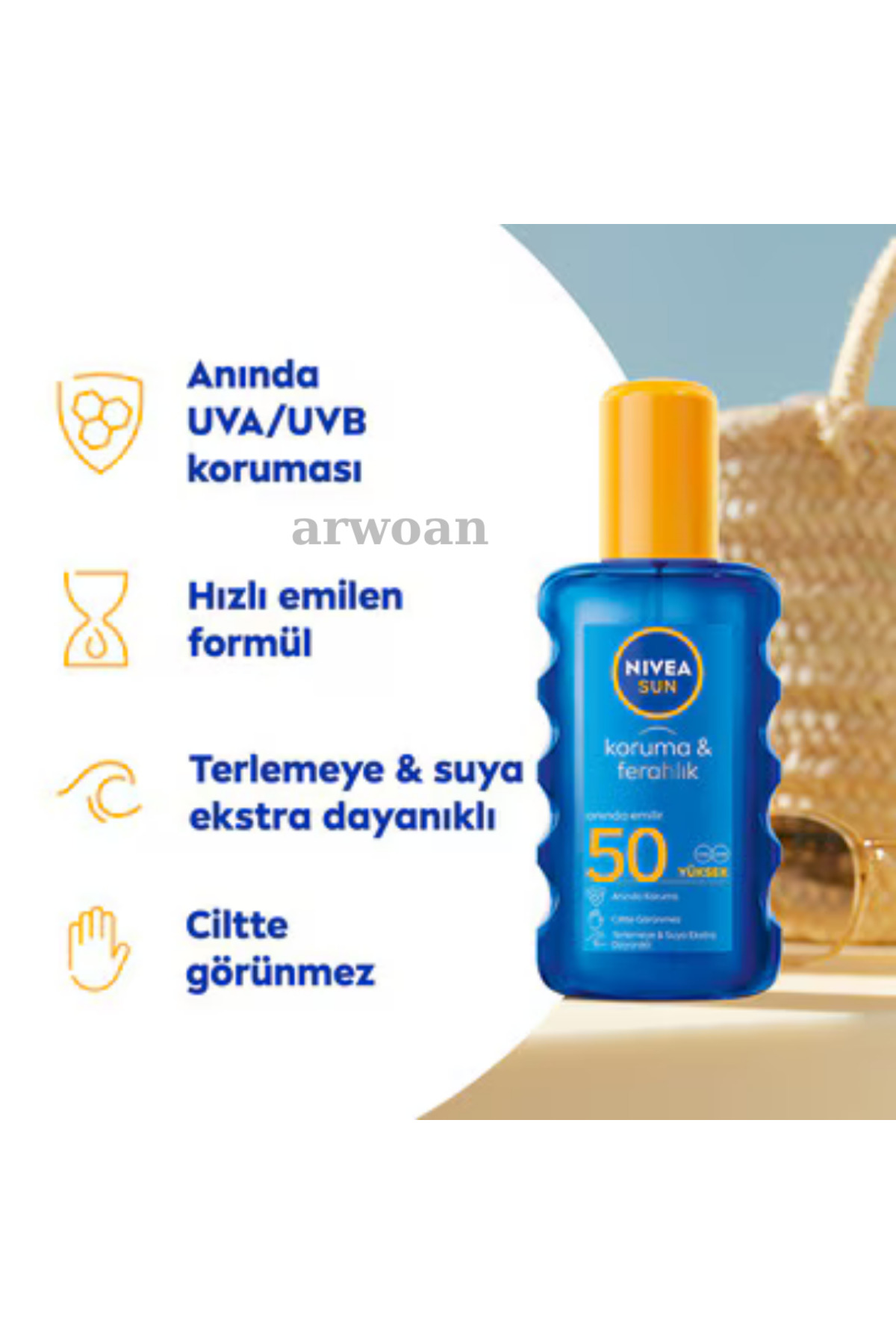 Niv ea Sun SPF50 Koruma & Ferahlık Güneş Kremi 200 ml Sprey