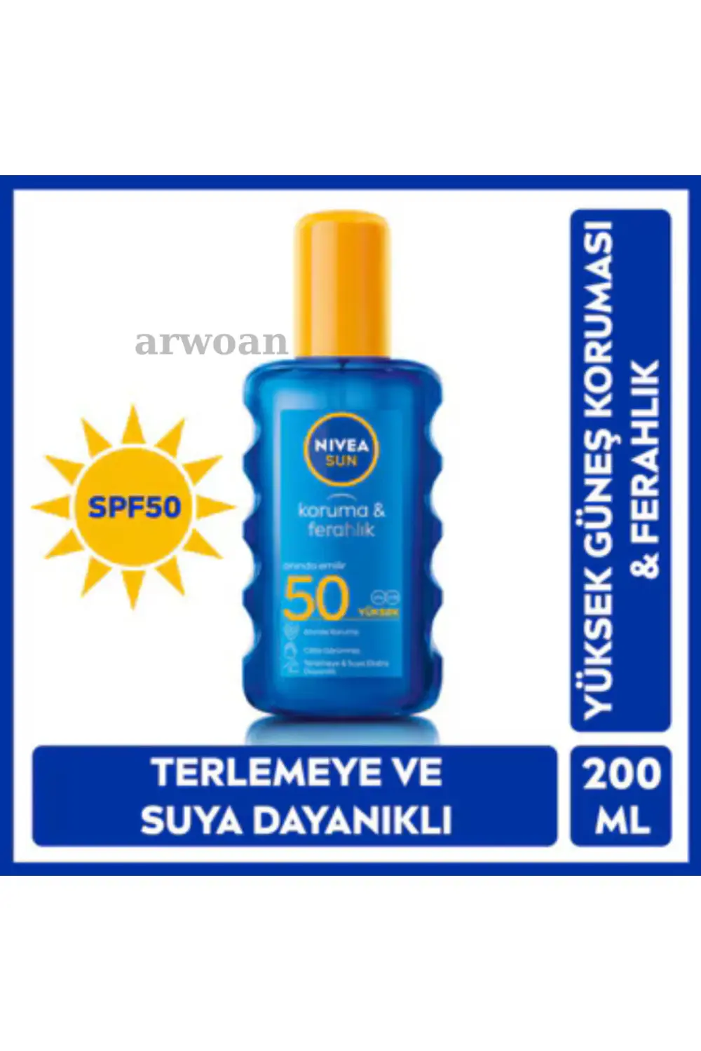 Niv ea Sun SPF50 Koruma & Ferahlık Güneş Kremi 200 ml Sprey