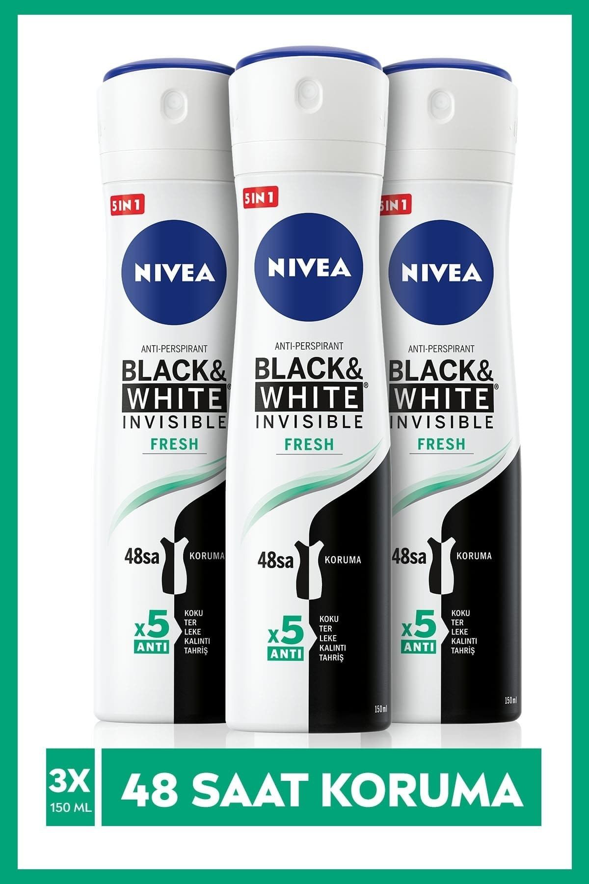 Nivea Invısıble Black&whıte Fresh Sprey Deodorant 150ml Kadın 3'l