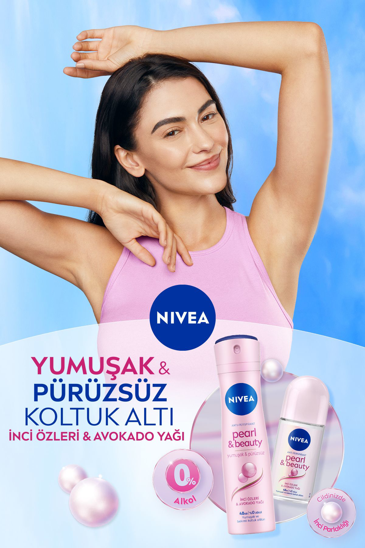 Nivea  Kadın Sprey Deodorant Pearl&Beauty 150Ml, 48 Saat Anti-Pers