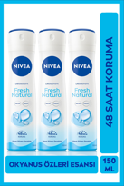 Nivea Kadın Sprey Deodorant Fresh Natural 150ml, Ter Kokusuna Kar Nivea Kadın Sprey Deodorant Fresh Natural 150ml, Ter Kokusuna Kar