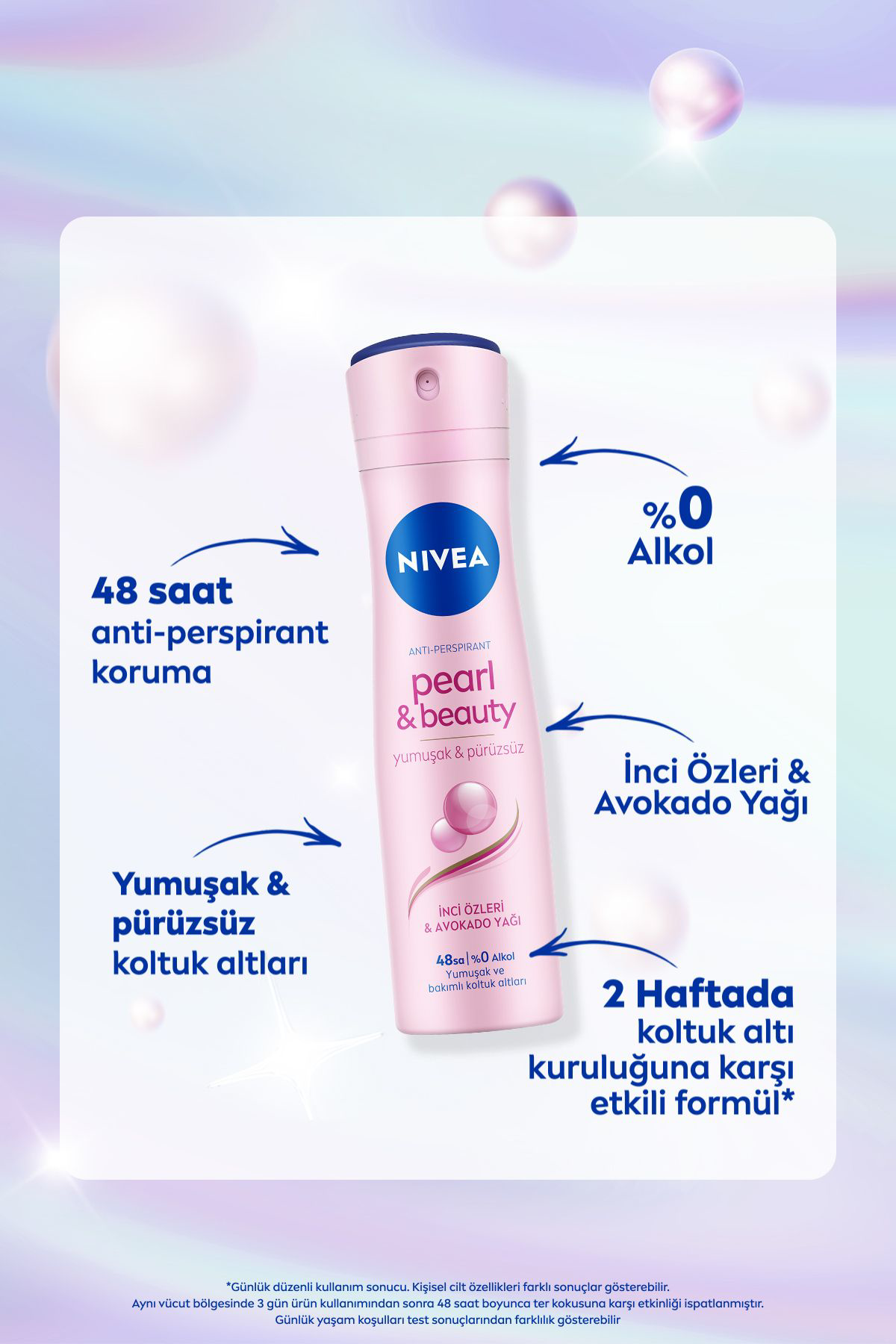 Nivea  Kadın Sprey Deodorant Pearl&Beauty 150Ml, 48 Saat Anti-Pers