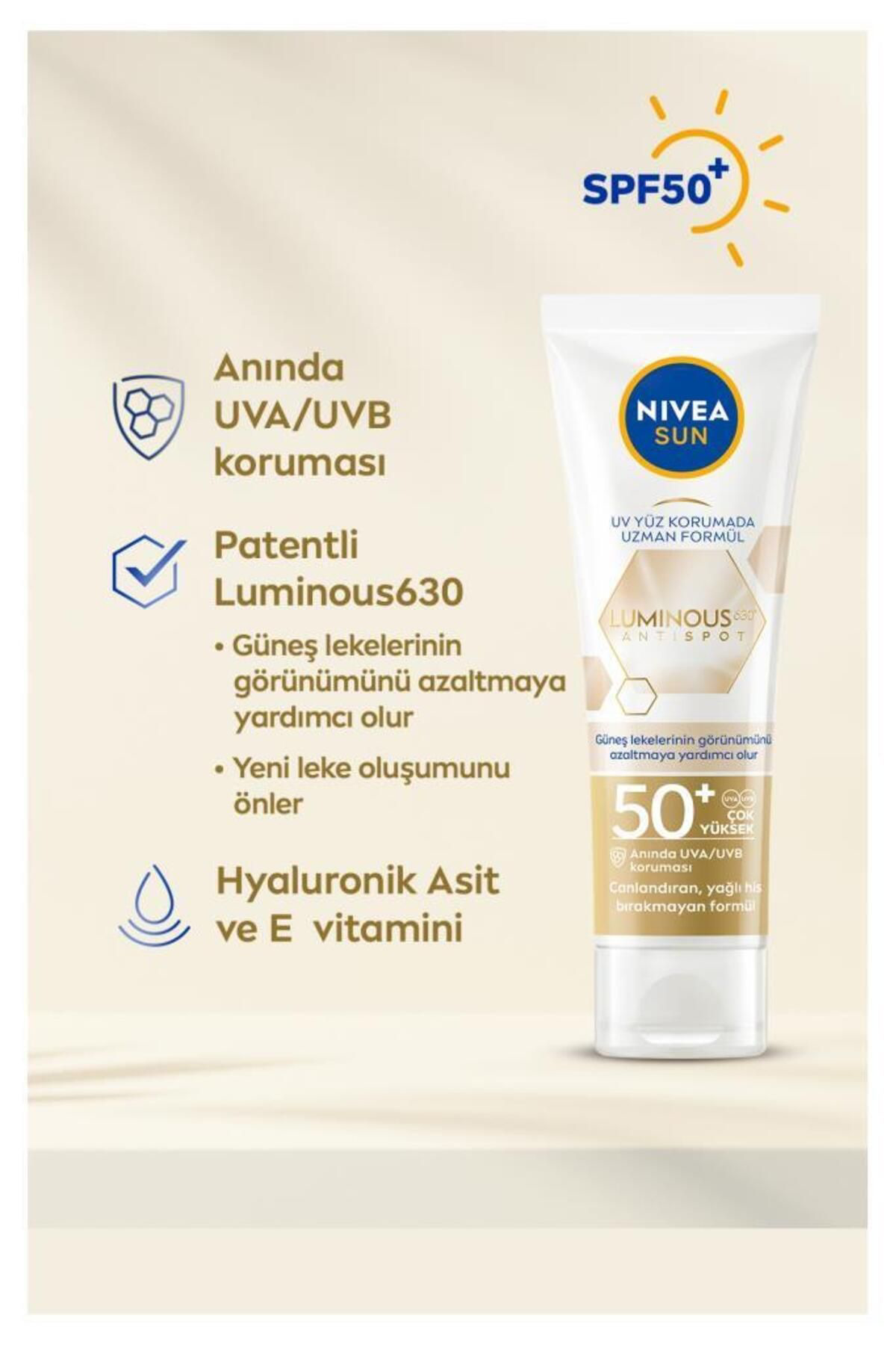 Nivea  Luminous630 Leke Karşıtı Güneş Koruyucu Yüz Kremi 40Ml, Spf