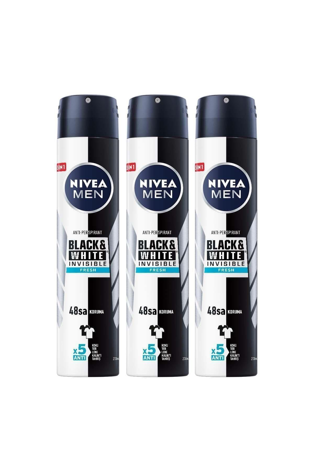 Nivea Men Black And White Fresh 150 ml Erkek Deodorantı 3 Adet
