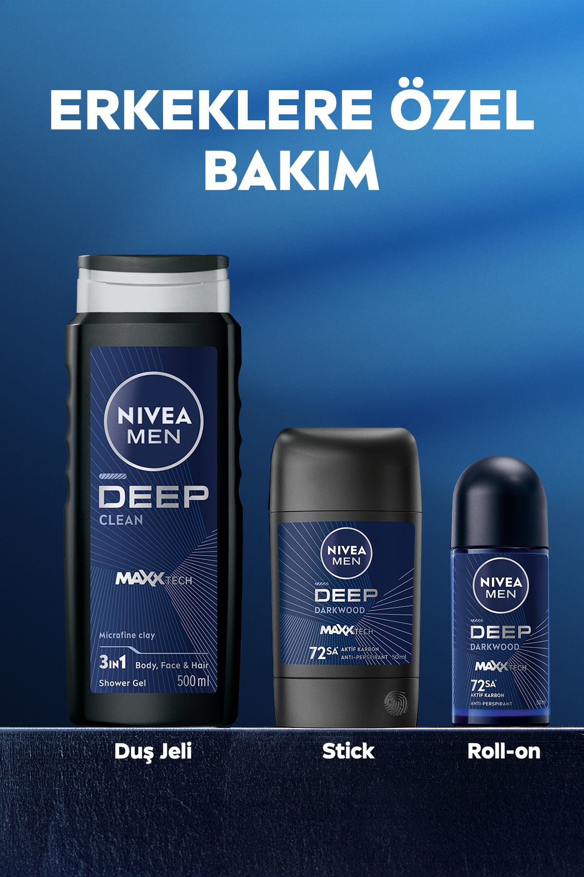 NIVEA MEN Erkek Sprey Deodorant Deep Dimension Aktif Karbon 150ml