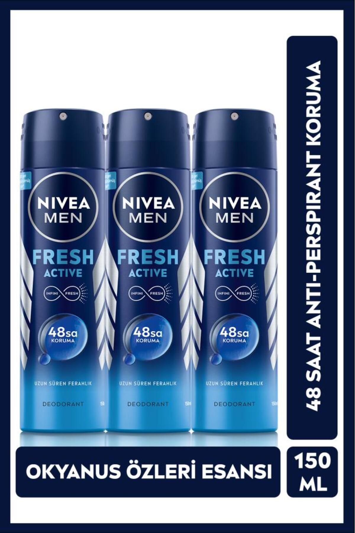 NIVEA MEN Erkek Sprey Deodorant Fresh Active,48 Saat Deodorant Ko NIVEA MEN Erkek Sprey Deodorant Fresh Active,48 Saat Deodorant Ko