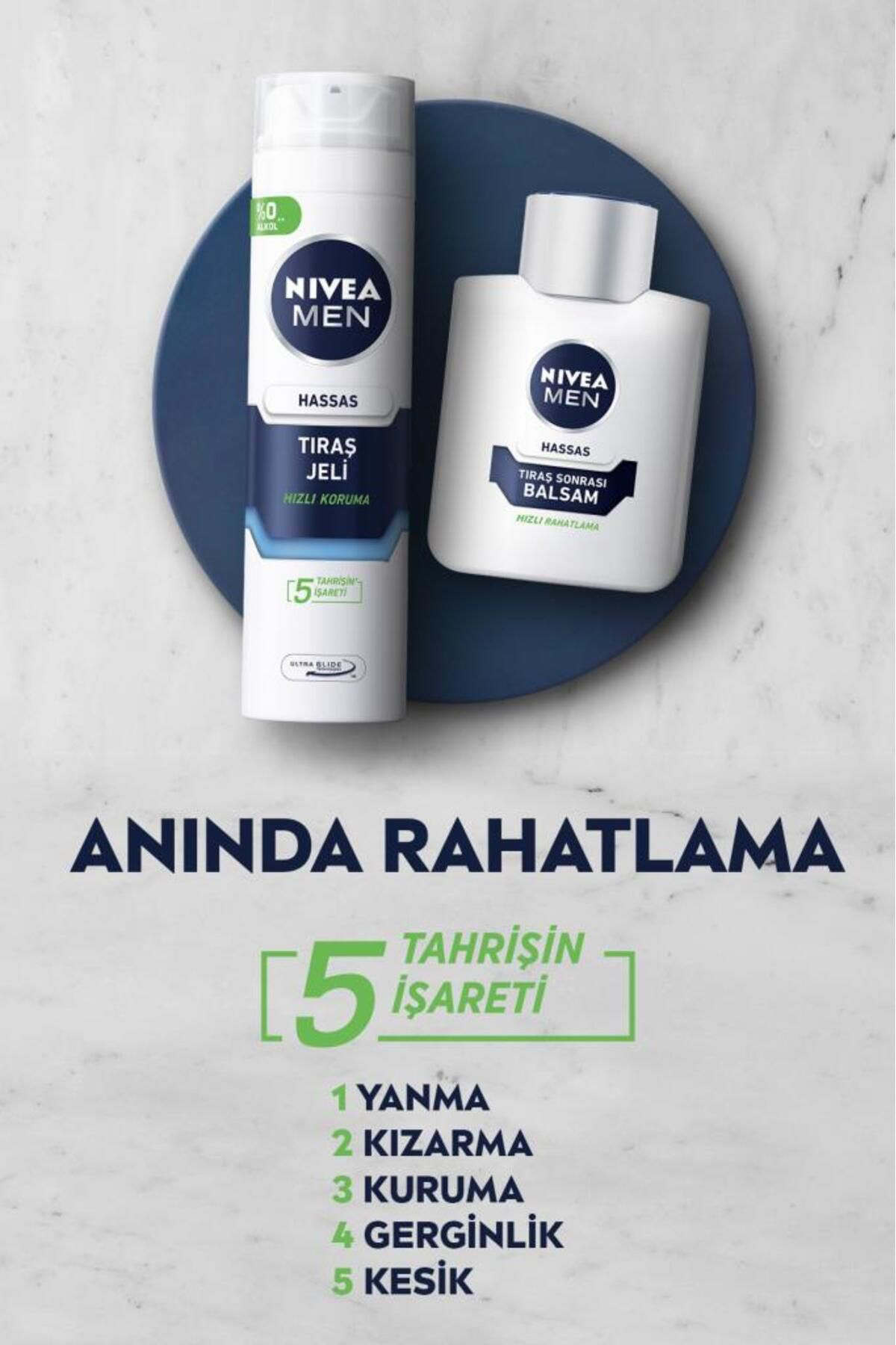 NIVEA MEN Erkek Tıraş Sonrası Balsam 100ml, Hassas Ciltlere Özel 