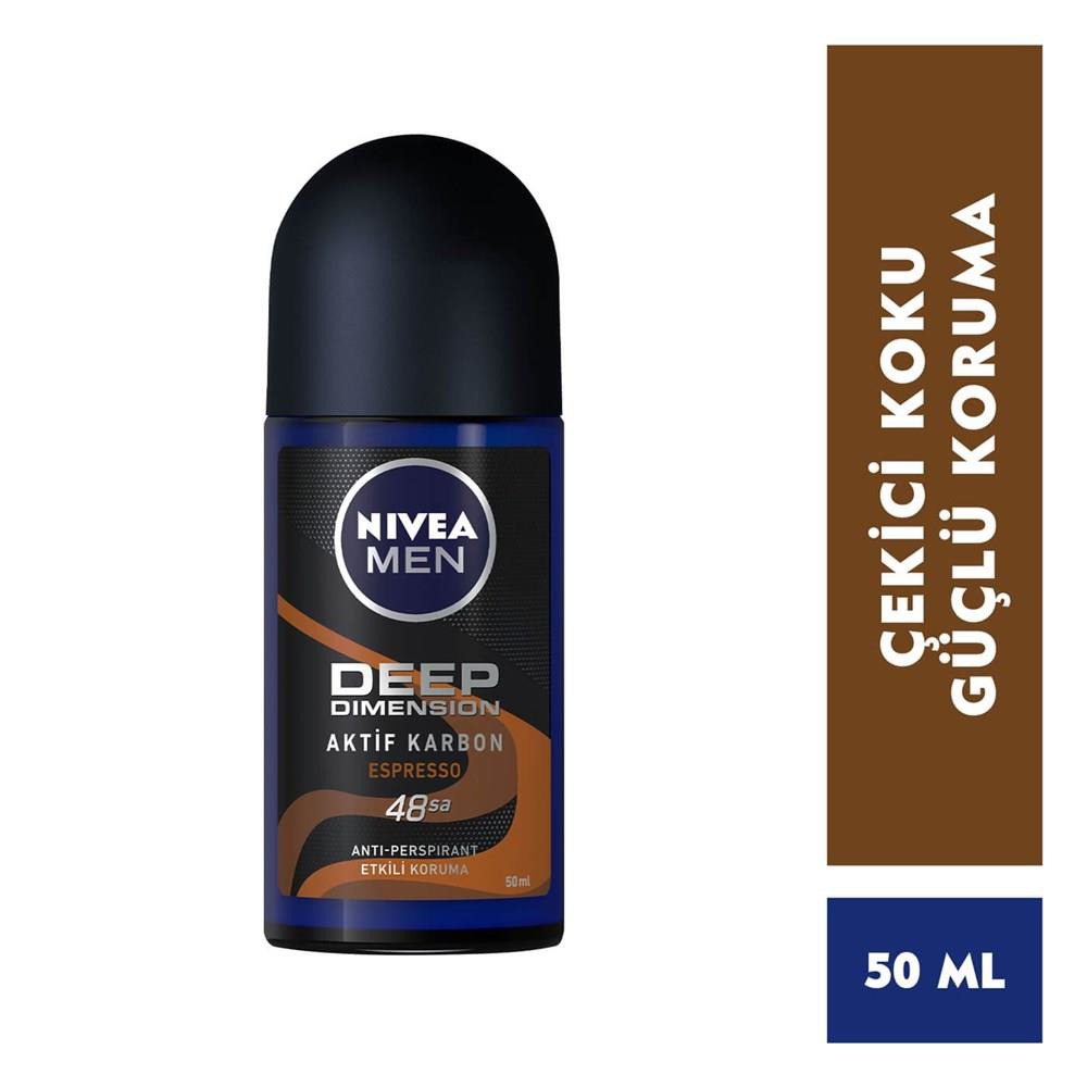 Nivea Men Roll-On Deep Dimension Aktif Karbon Espresso 50 ml Nivea Men Roll-On Deep Dimension Aktif Karbon Espresso 50 ml