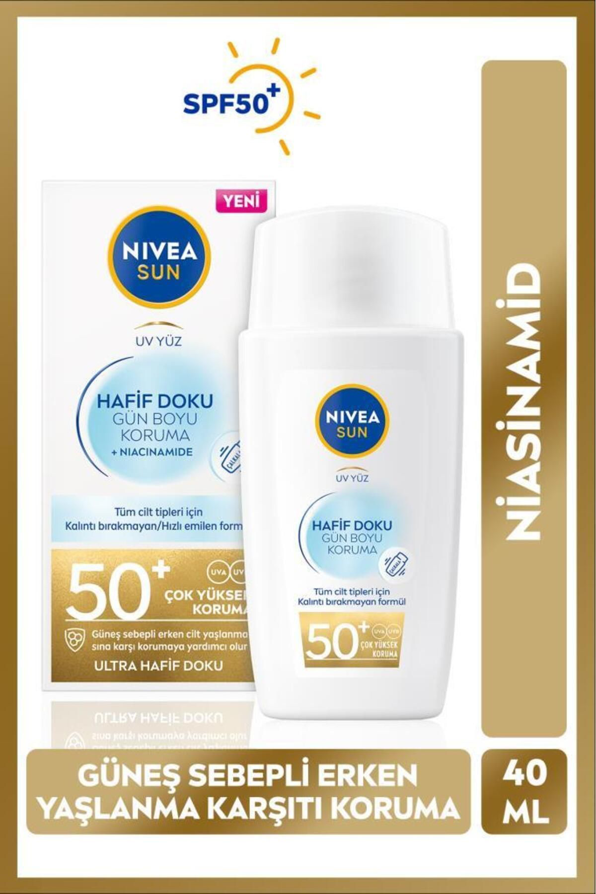 Nivea  Sun Hafif Dokulu Güneş Koruyucu Yüz Kremi 40Ml, Spf50, Yüks