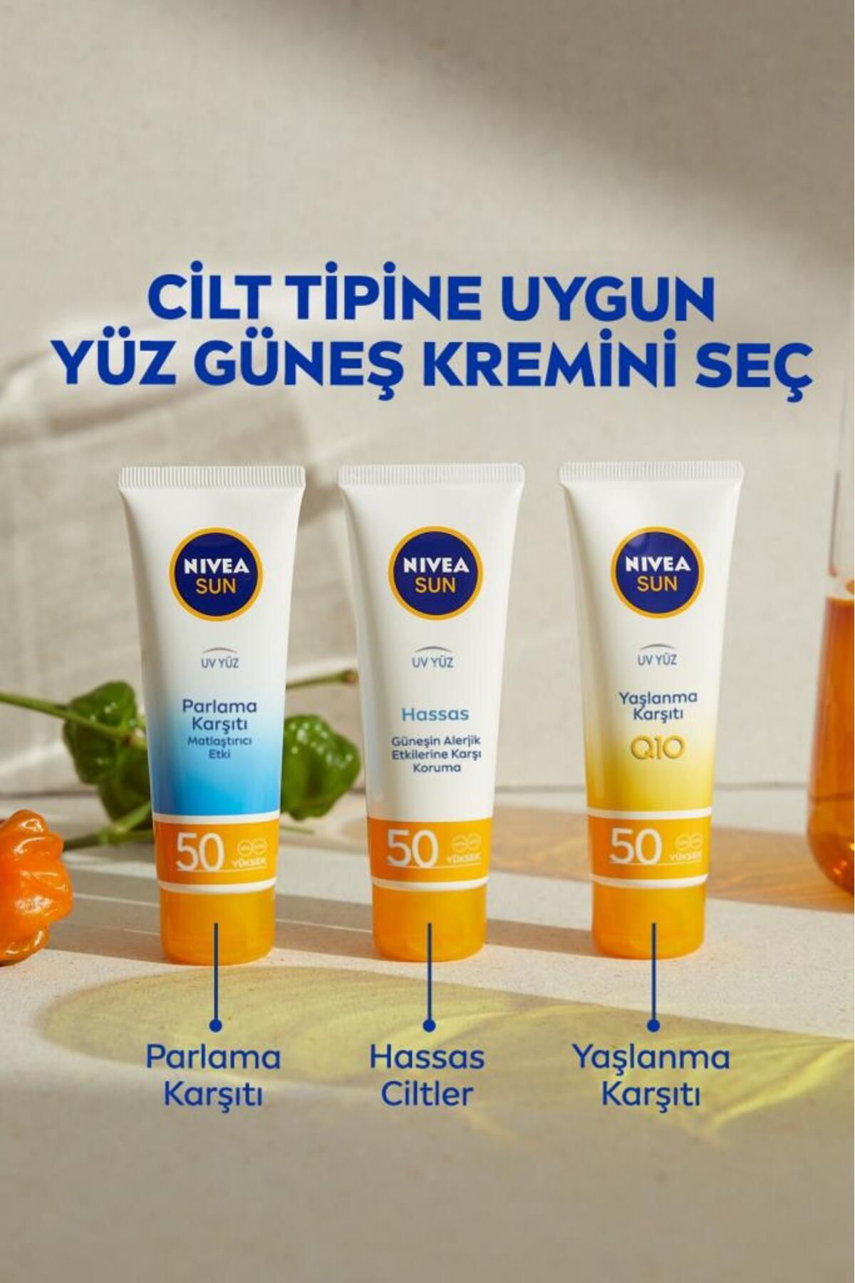 Nivea  Sun Hassas Yüz Güneş Kremi 50Ml, Hassas Ve Alerjik Ciltler,