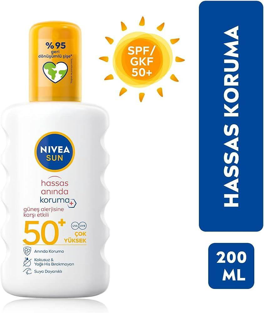 Nivea Sun Hassas Koruma SPF50+ 200 ml Güneş Spreyi Nivea Sun Hassas Koruma SPF50+ 200 ml Güneş Spreyi