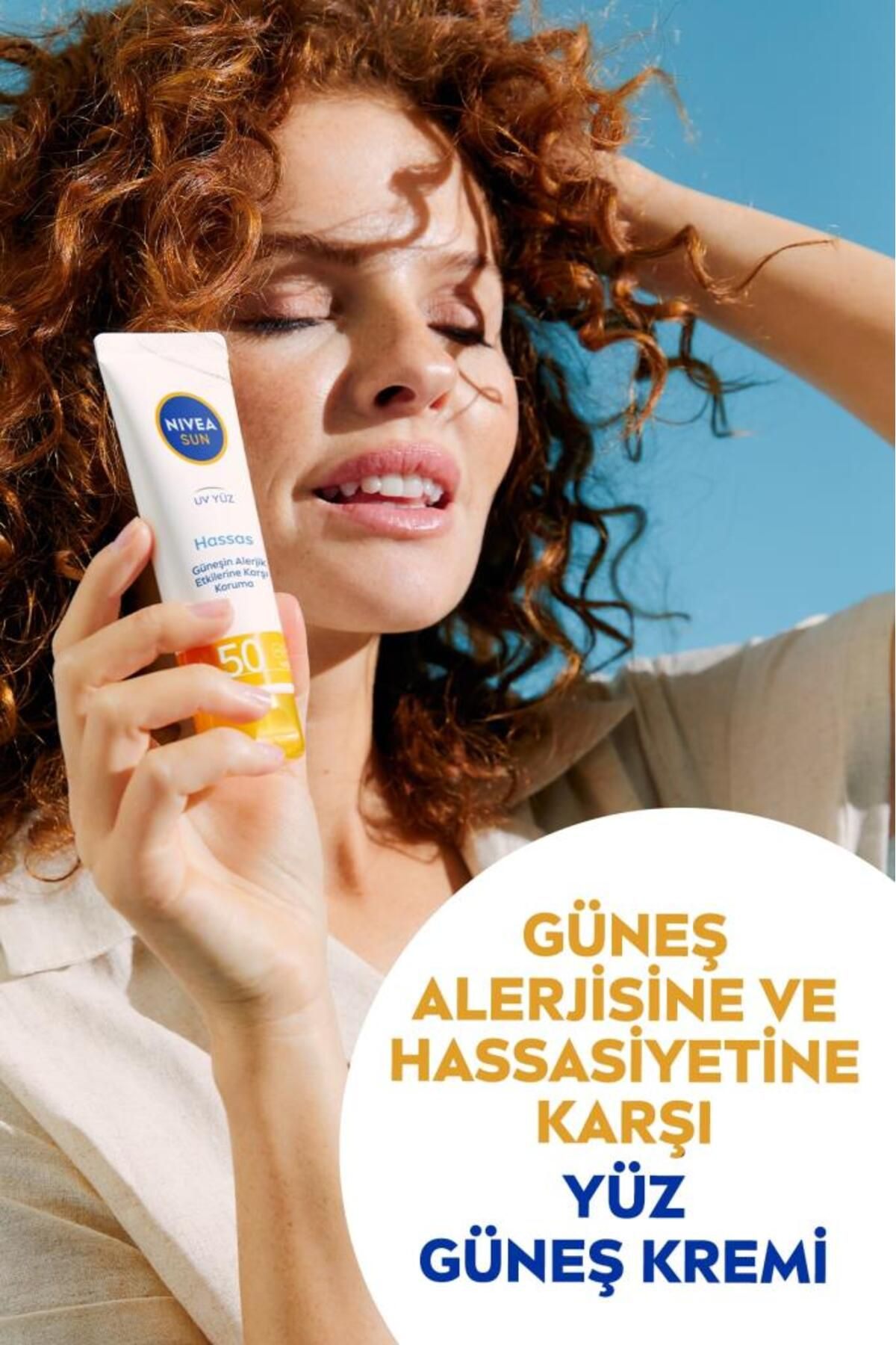 Nivea  Sun Hassas Yüz Güneş Kremi 50Ml, Hassas Ve Alerjik Ciltler,
