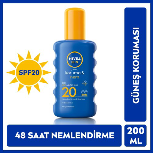	 İsimsiz Marka: İd 2646545 Nivea Sun Koruma  Nem Nemlendirici Güneş Spreyi Spf20 200 Ml