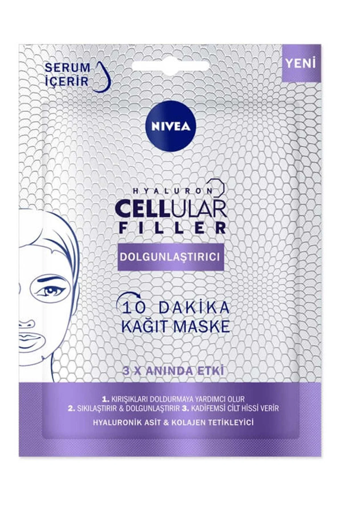 NIVEHyaluron Cellular Filler Dolgunlaştırıcı Kağıt Maske Hyalur