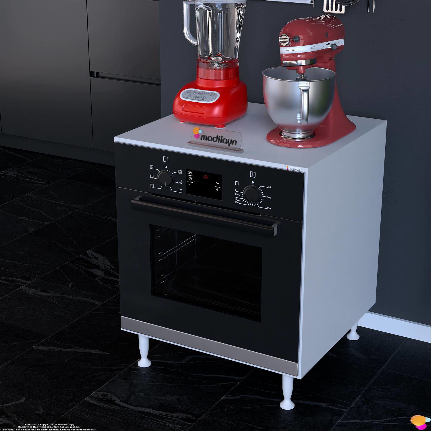 Nivo 60 cm Ankastre Fırın ve Ocak Altı Modülü Mutfak Robotu Stand Nivo 60 cm Ankastre Fırın ve Ocak Altı Modülü Mutfak Robotu Stand