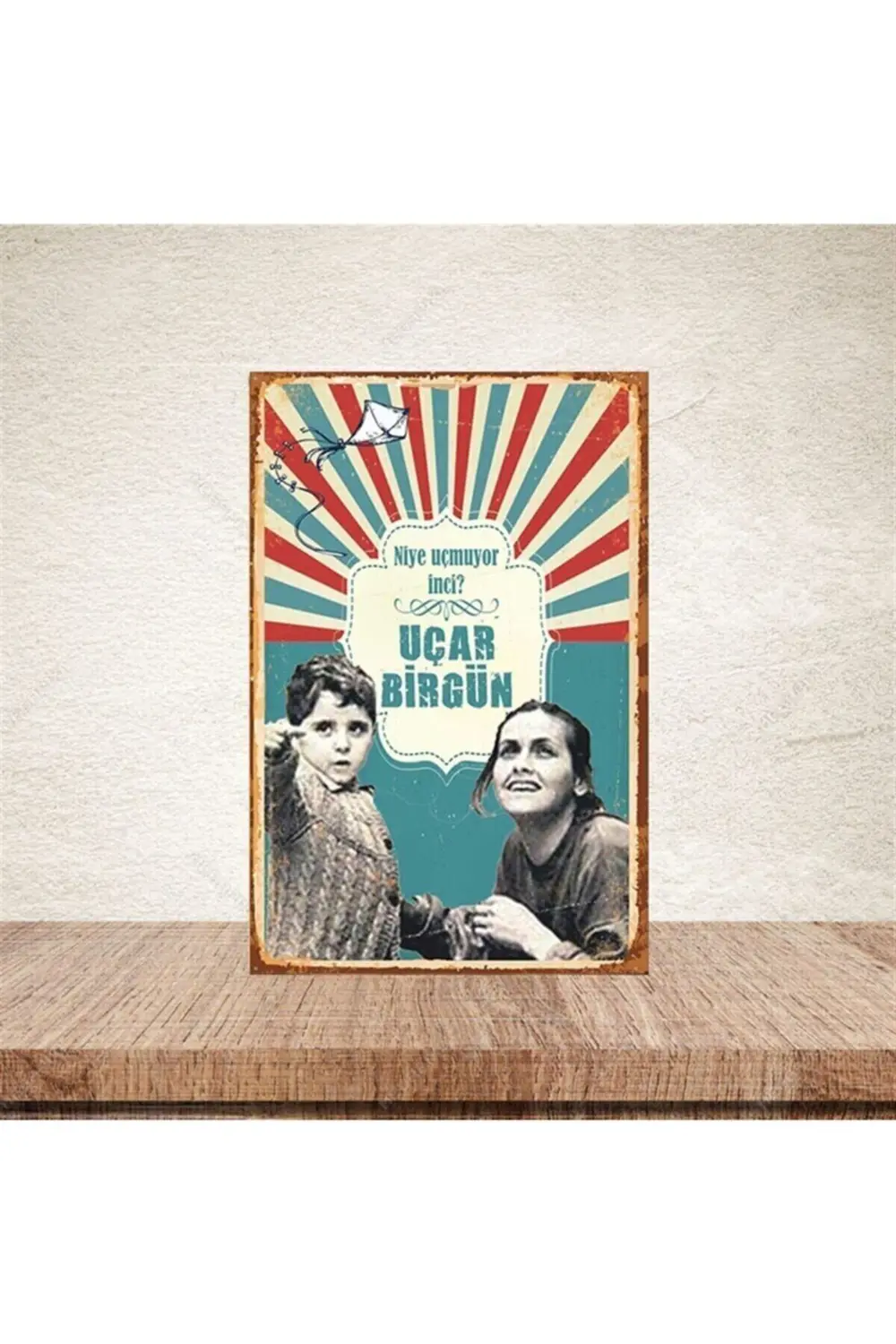 Niye Uçmuyor Inci ? 20-30 Cm Retro Ahşap Poster