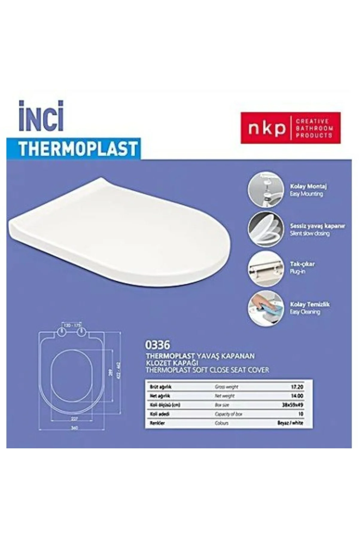 Nkp İnci Thermoplast Amortisörlü Klozet Kapağı Tak Çıkart Fiyatı, Yorumları ve Özellikleri