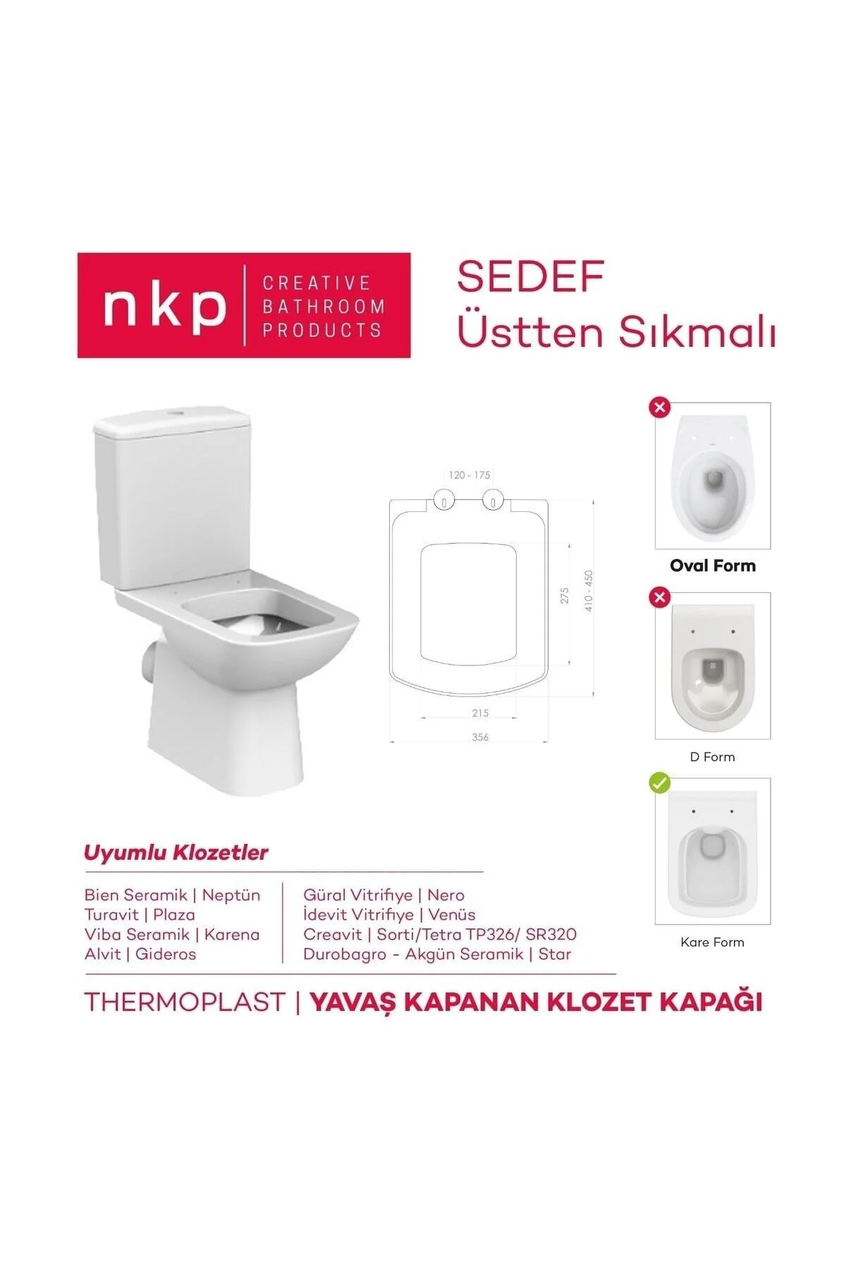 Nkp Sedef Amartisörlü Klozet Kapağı Nkp Sedef Amartisörlü Klozet Kapağı
