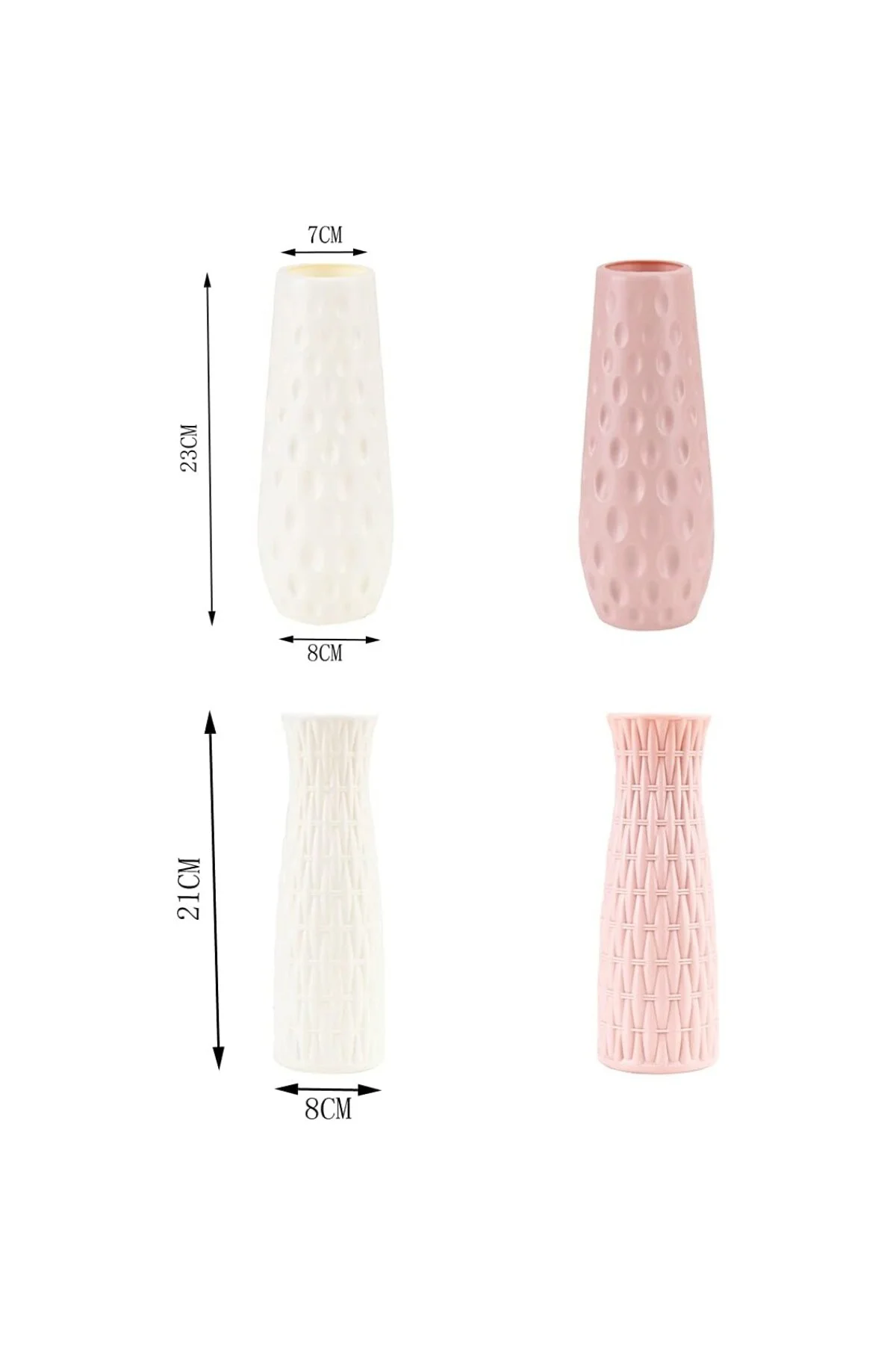 NN/A 3 Adet Plastik Vazo Modern Dekoratif Çiçek Vazosu Vazo Yuvar