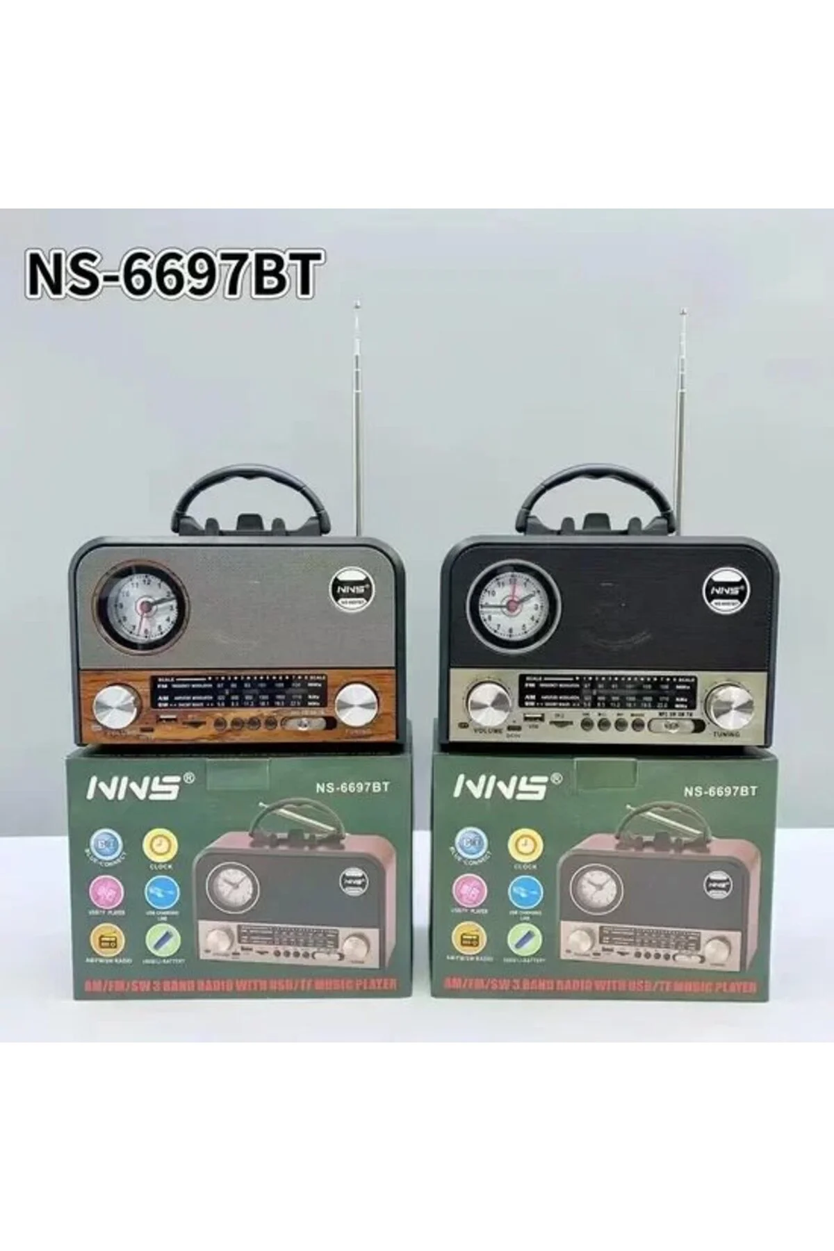 Nns Ns-6697bt Taşınabilir Bluetooth Nostaljik Radyo (5343)