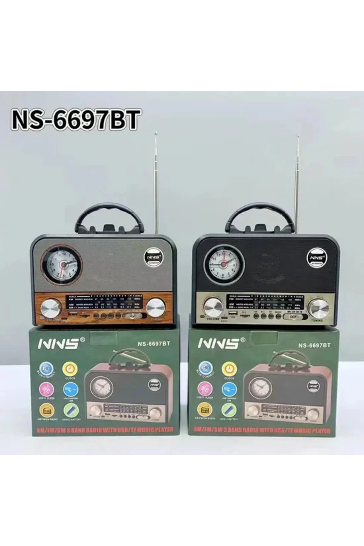 Nns NS-6697BT Taşınabilir Bluetooth Nostaljik Radyo Nns NS-6697BT Taşınabilir Bluetooth Nostaljik Radyo - Görsel 5