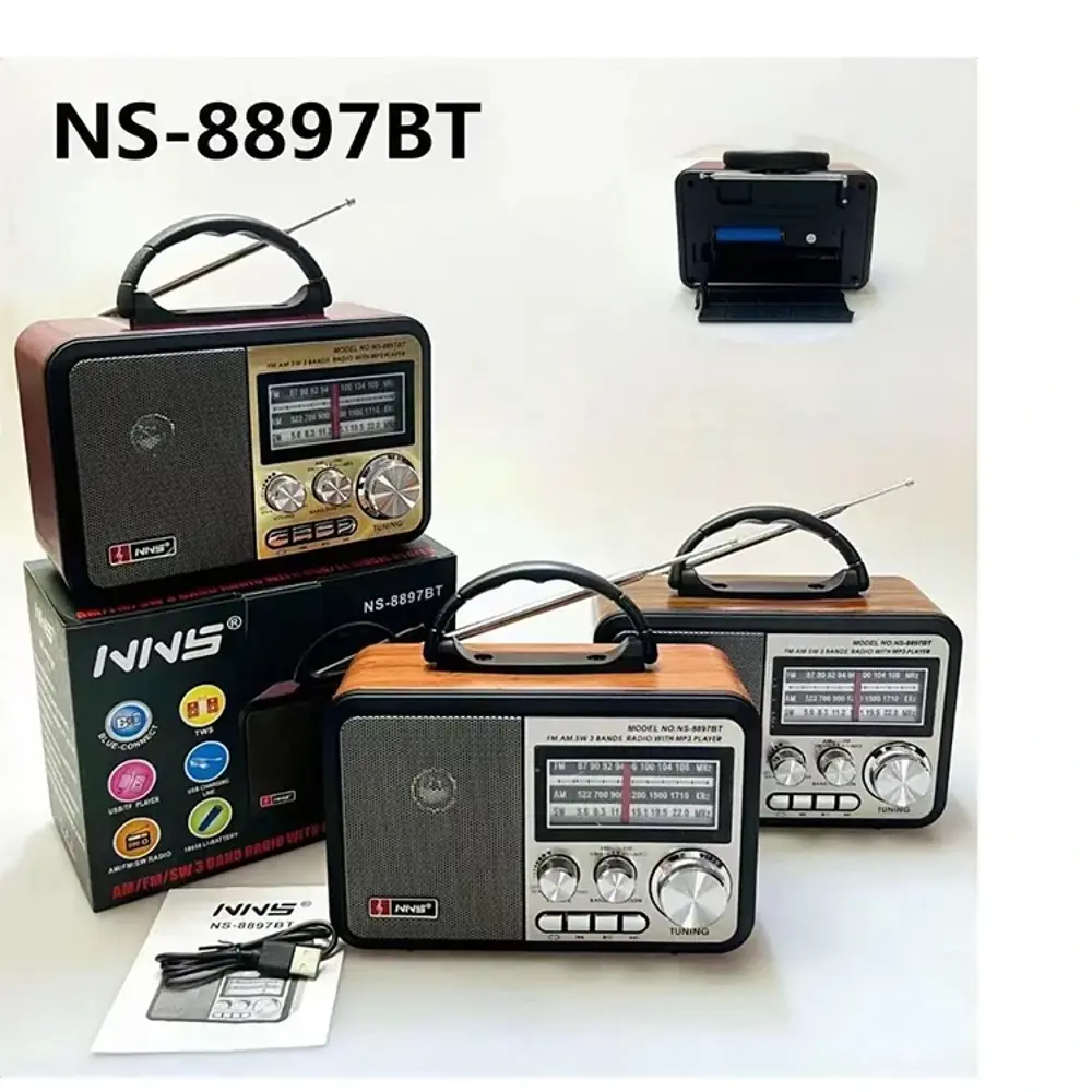 NNS NS-8897 Orta Boy Retro, Nostaljik, Ahşap Tasarım Radyo (4741)