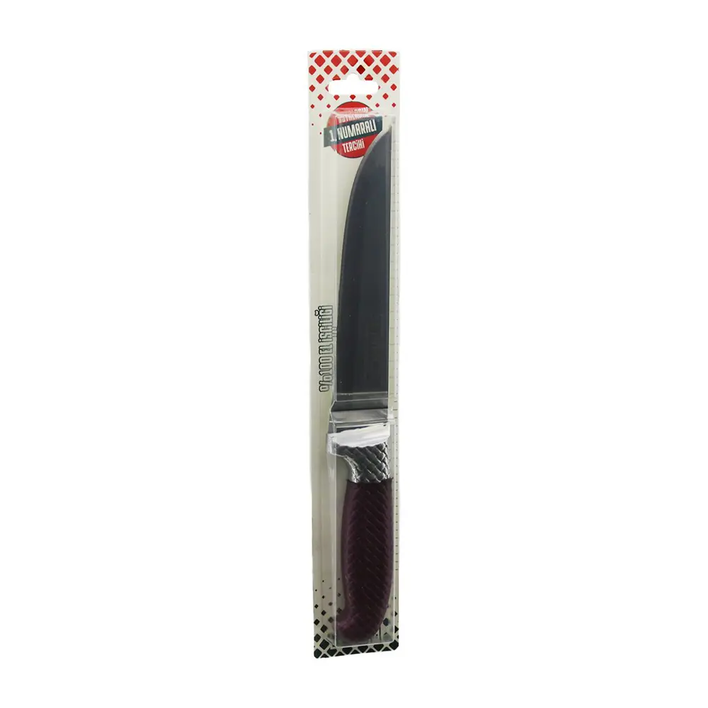 NO-3 BİLEZİKLİ KASAP ET BIÇAK - KURBAN RENKLİ PLASTİK KAYMAZ SAPL