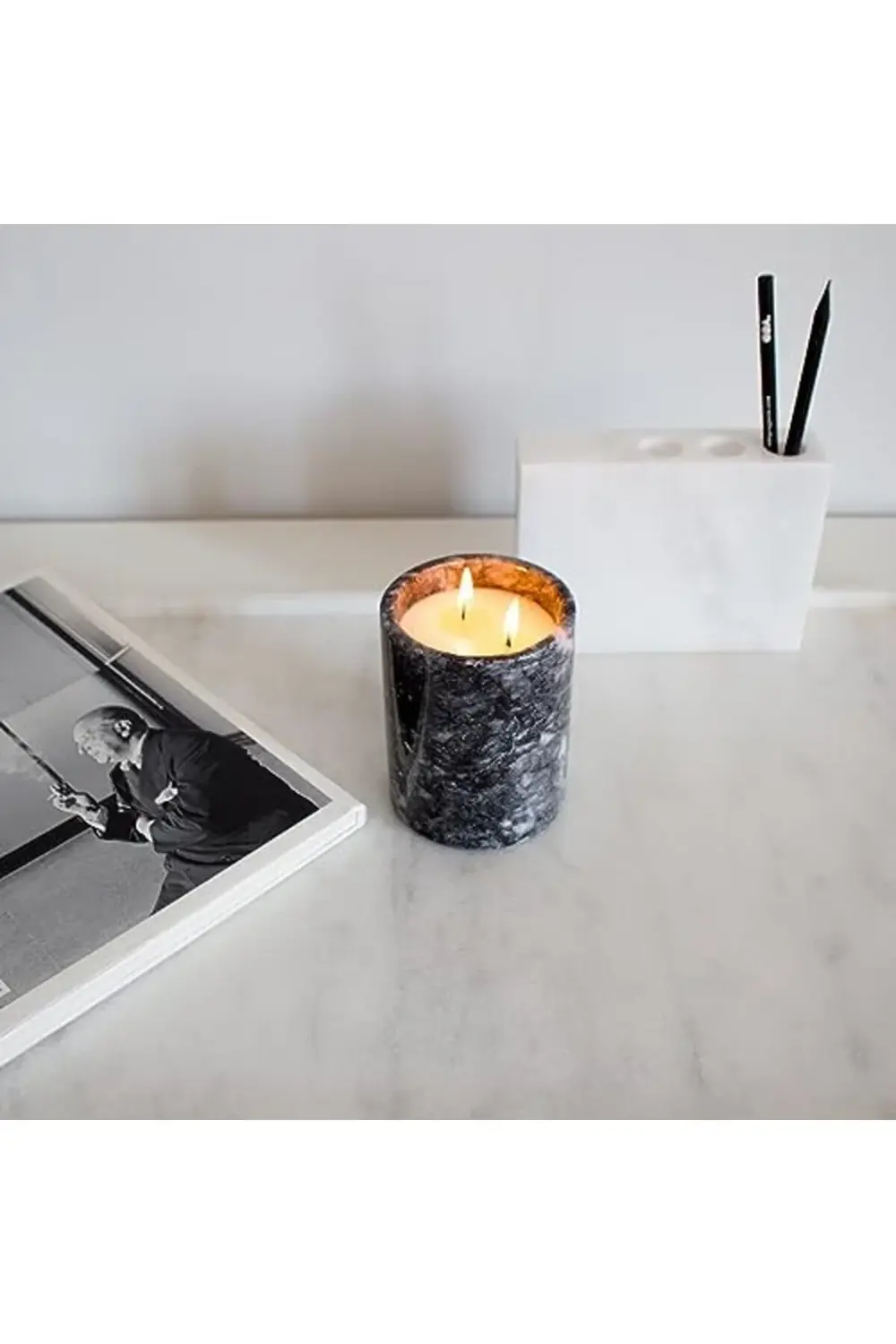 No: 4 Mermer Mum Oryantal Ve Odunsu Kokulu Tasarım Dekoratif Merm