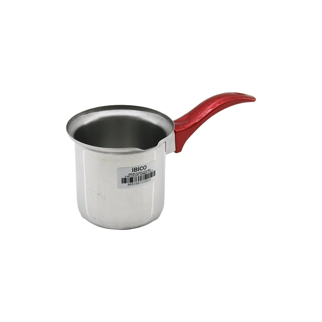 No-5  Çelik Cezve  Kırmızı Kulp Bx40 Fiyatı, Yorumları ve Özellikleri