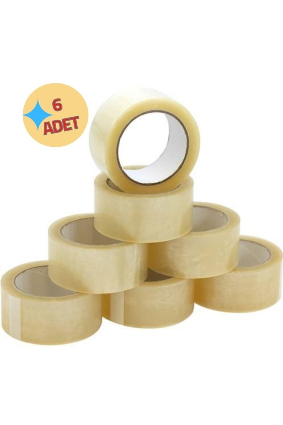No Name 6 Adet 100 Metre Akrilik Koli Bandı 45mmx100 Mt Kopmayan 