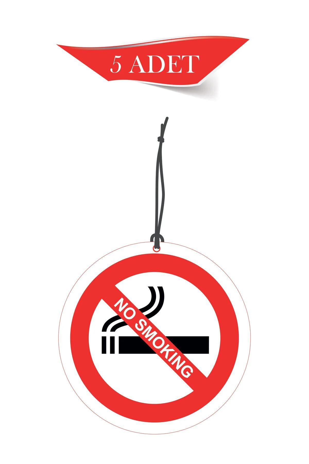 No Smoking 5'li Dekoratif Oto Kokusu ve Oto Aksesuarı