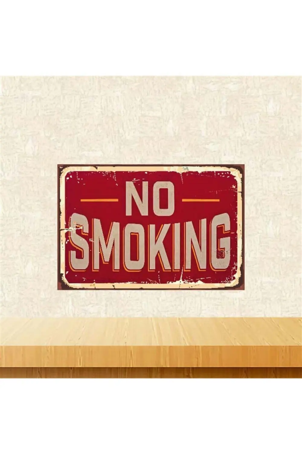 No Smoking Retro Ahşap Poster 20-30 cm