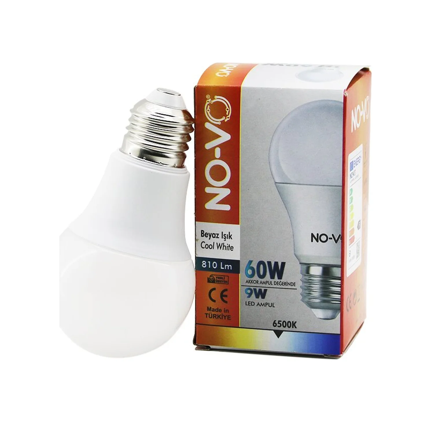 No-vo 9w 60w E27 Beyaz Led Ampul 6500k - 810lm 5224