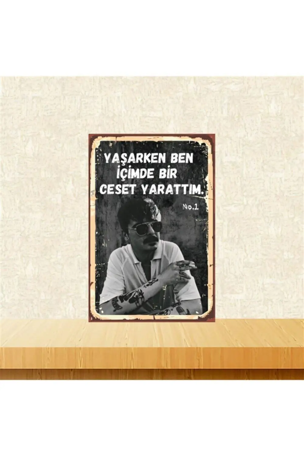 No.1 Içimde Bir Ceset Yarattım 20-30 Cm Retro Ahşap Tablo Tkfx452