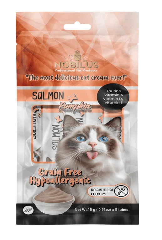 Nobilus Somon Balıklı Kedi Krema Ödül Maması 5 x 15 gr